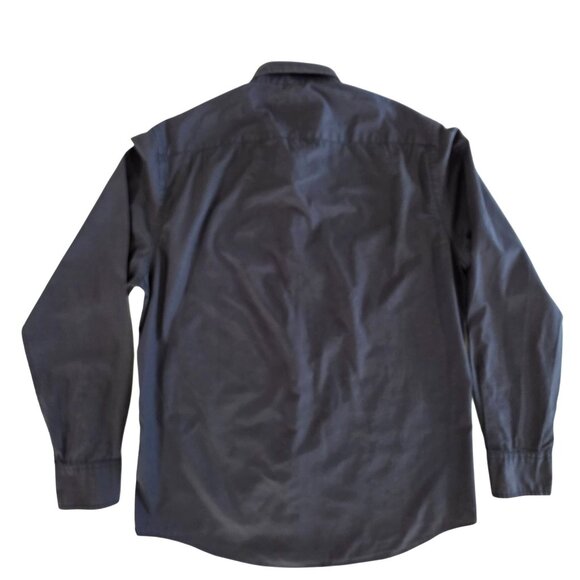 American Eagle Outfitters Solid Black Long Sleeve Button Up Dress Shirt Size M - Picture 2 of 7